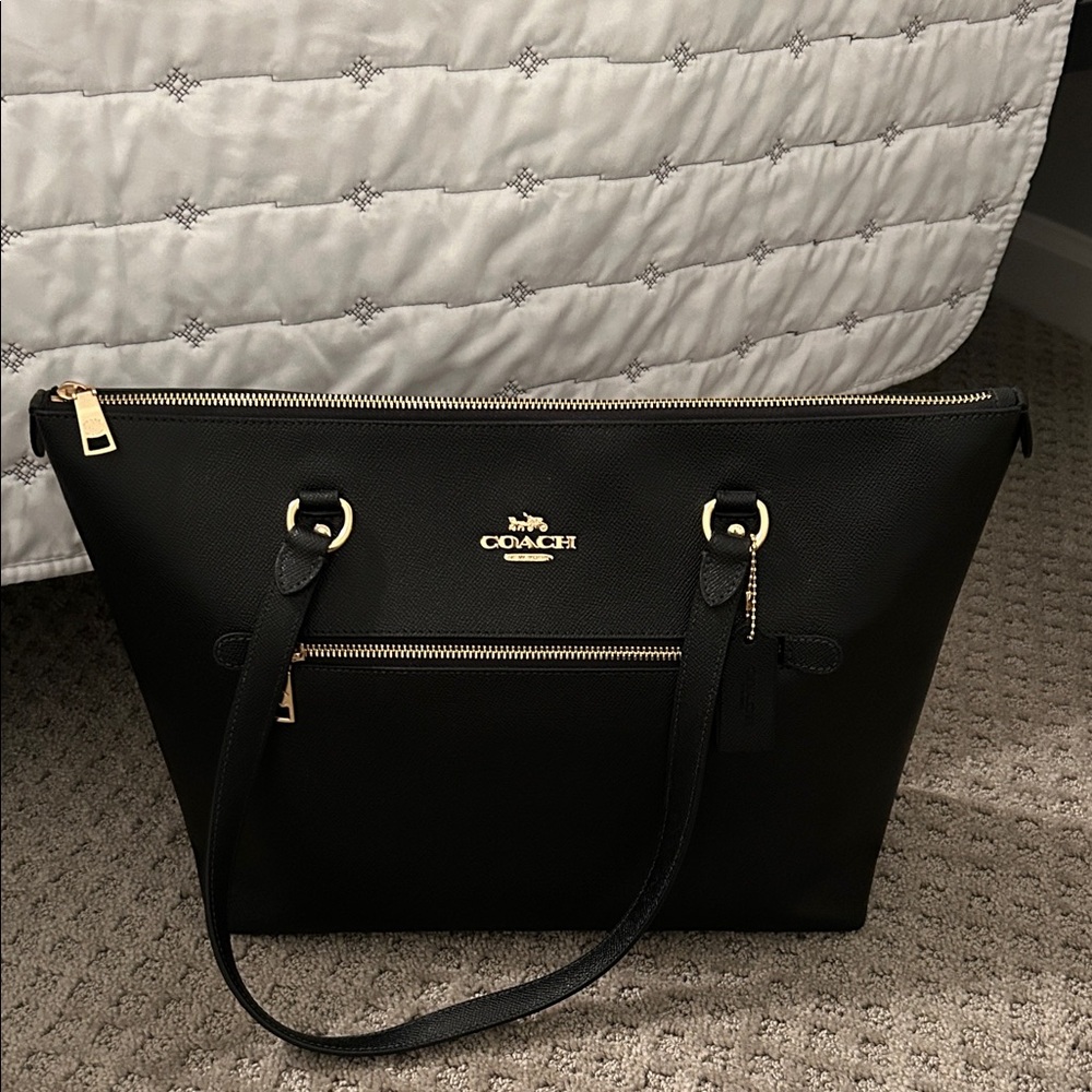 Coach Black Tote with Gold Accents NWOT